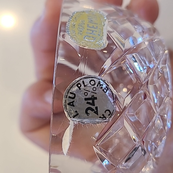 Bohemia Hand Cut Lead Crystal 24% Pbo STARS Candy Dish Czechoslovakia N… - Picture 3 of 5